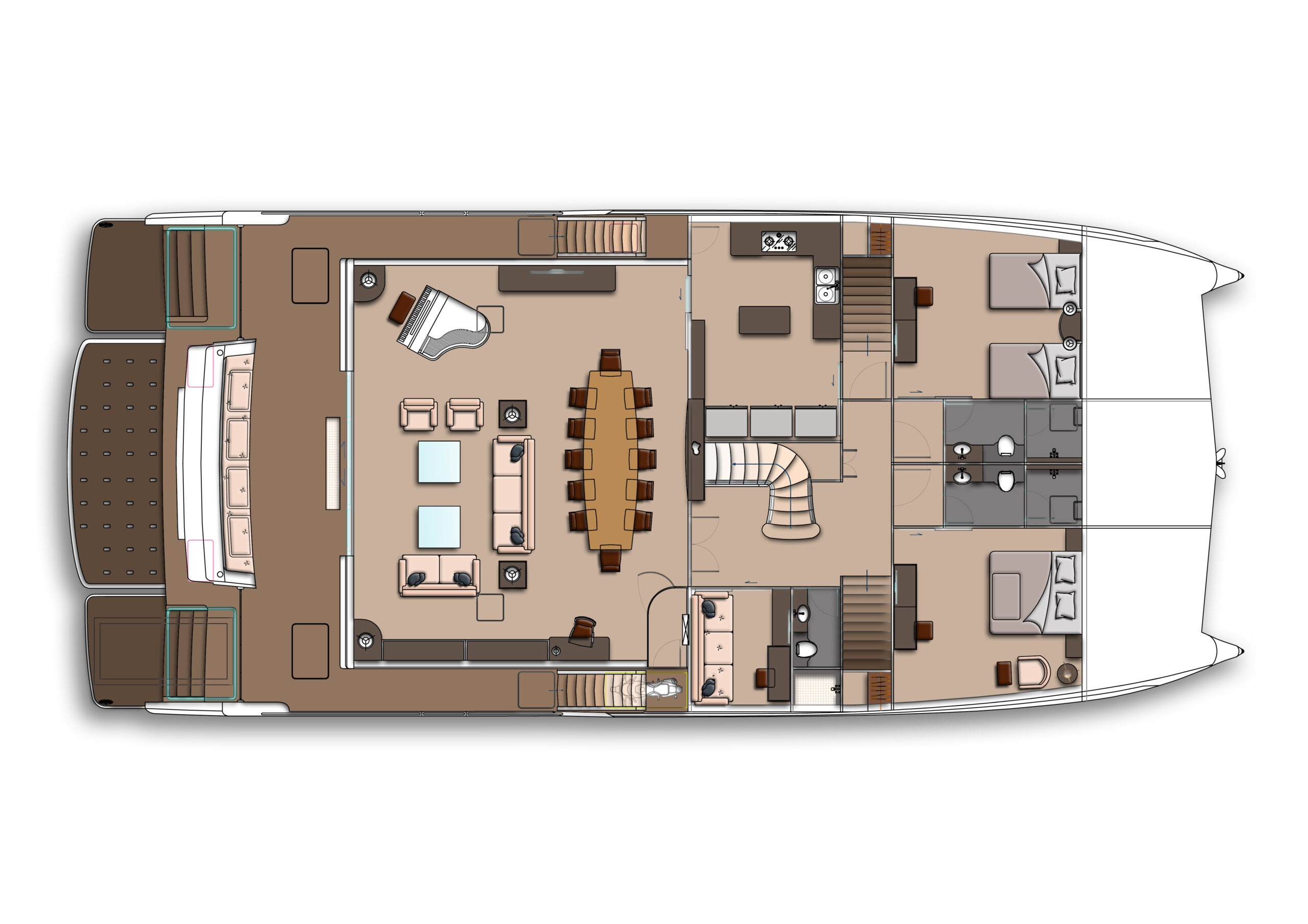 AmaSea 84 Catamaran GA Main Deck